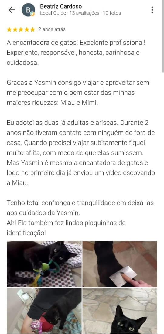 Avaliação positiva da Beatriz