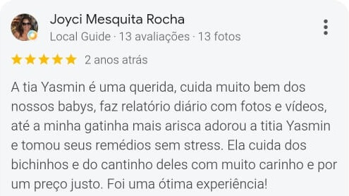 Avaliação positiva da Joyci