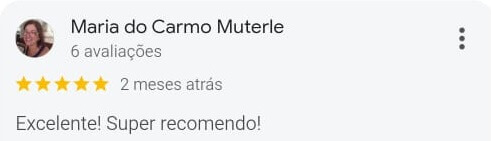 Avaliação positiva da Maria do Carmo
