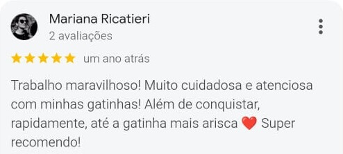 Avaliação positiva da Mariana