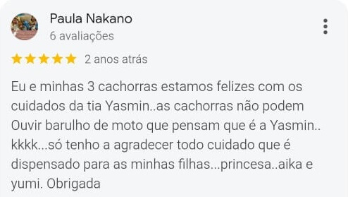 Avaliação positiva da Paula