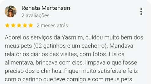 Avaliação positiva da Renata