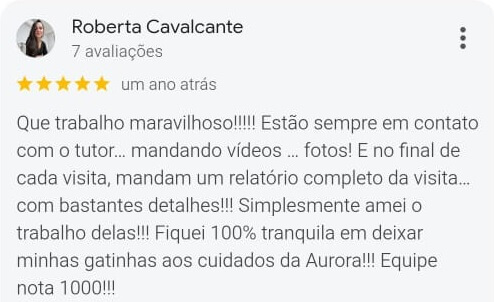 Avaliação positiva da Roberta
