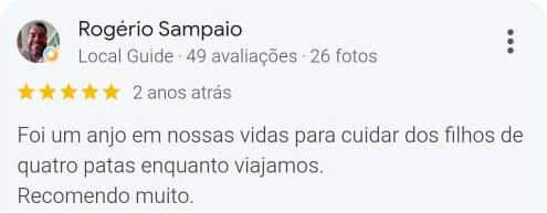 Avaliação positiva do Rogério