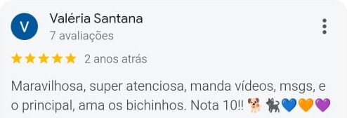 Avaliação positiva da Valéria