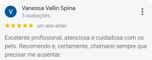 Avaliação positiva da Vanessa