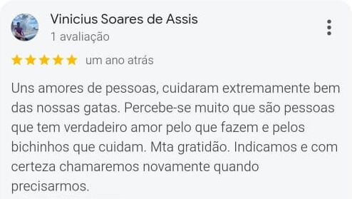 Avaliação positiva do Vinicius