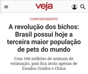 Matéria sobre o crescimento do mercado pet no Brasil